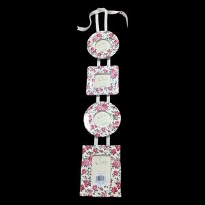 Carr Frames Pink Rose Chintz Ceramic 4 Vertical Hanging Mini Frame Set